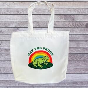 Pride Gay For Frogs Tote Bag 13.5", Reusable Shopping Bag, Farmer's Market Bag